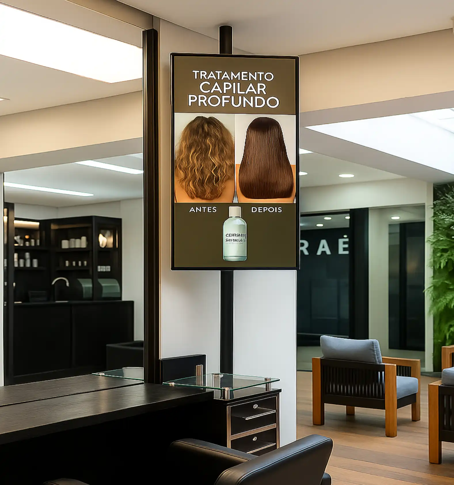 Ambiente: Salão de Beleza com clientes sendo atendidos